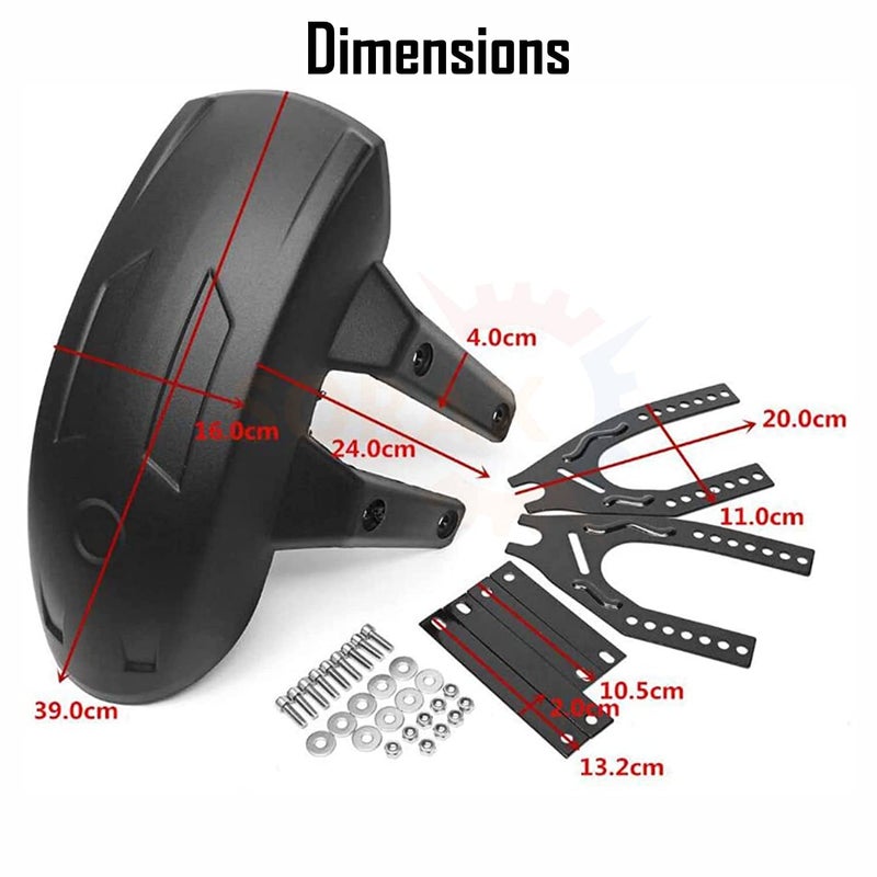 Asryd حماية طين مرنة خلفية من أسريد للدراجة مصنوعة من مادة ABS متوافقة مع TVS Apache RTR 160 4V، سوداء - Image 5