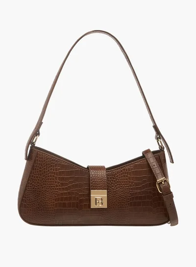 فلورا بيلا من شو إكسبرس Women Textured Shoulder Bag with Detachable Strap and Zip Closure