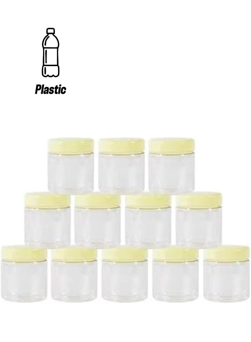 ALSAQER برطمان تخزين التوابل البلاستيكي من الساقر مع غطاء مجموعة 12 قطعة، سونبت سعة 100 مل، شفاف