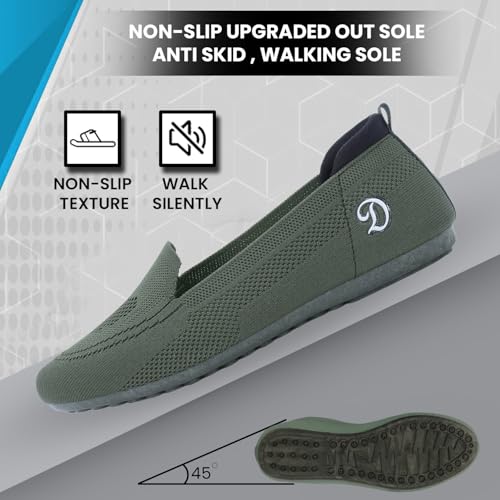 DOCTOR EXTRA SOFT Flexible Memory Foam Women's Shoes for Walking Gym Training | Casual Sports,Slip-On,Lightweight Lace up Jutis Bellies Classy Ballerina for Ladies and Girls New-D-1003 Olive - Image 5