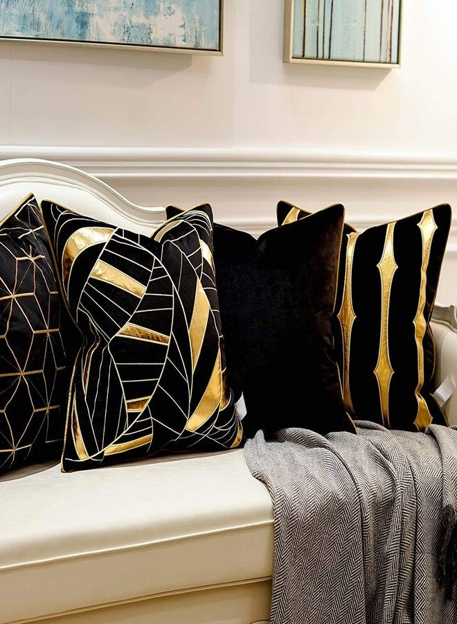 Avigers 20 x 20 Inches Black Gold Plaid Cushion Case Luxury European Throw Pillow Cover Decorative Pillow for Couch Living Room Bedroom Car - Image 5