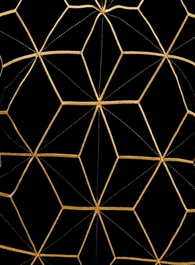 Avigers 20 x 20 Inches Black Gold Plaid Cushion Case Luxury European Throw Pillow Cover Decorative Pillow for Couch Living Room Bedroom Car - Image 3