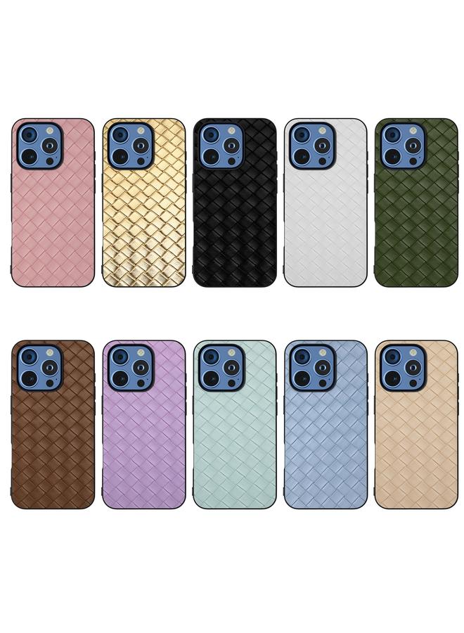 S-TOP Case For iPhone 16 Pro Black Frame Woven Texture PU Phone Case - Image 5