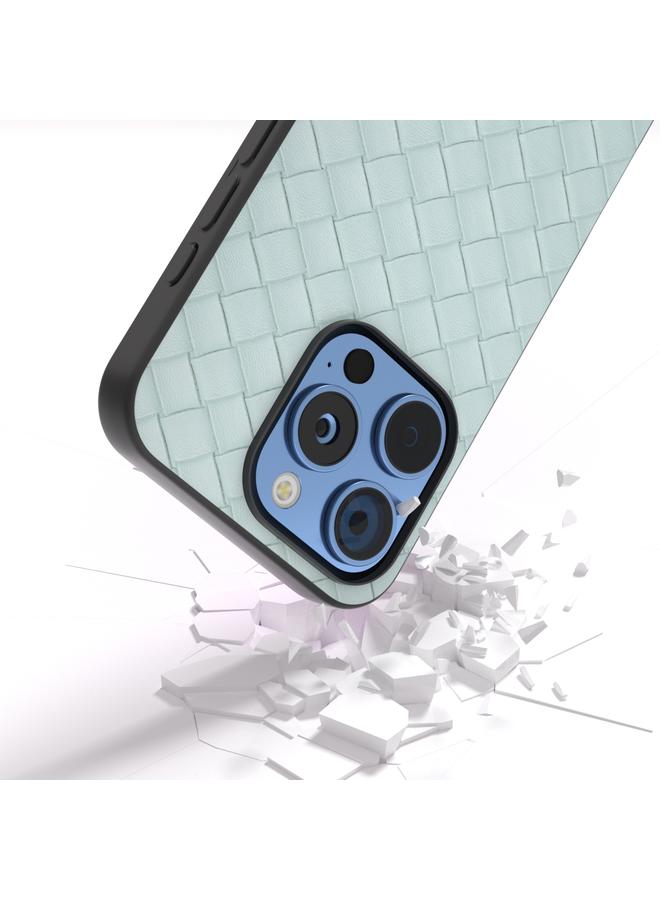 S-TOP Case For iPhone 16 Pro Black Frame Woven Texture PU Phone Case - Image 4
