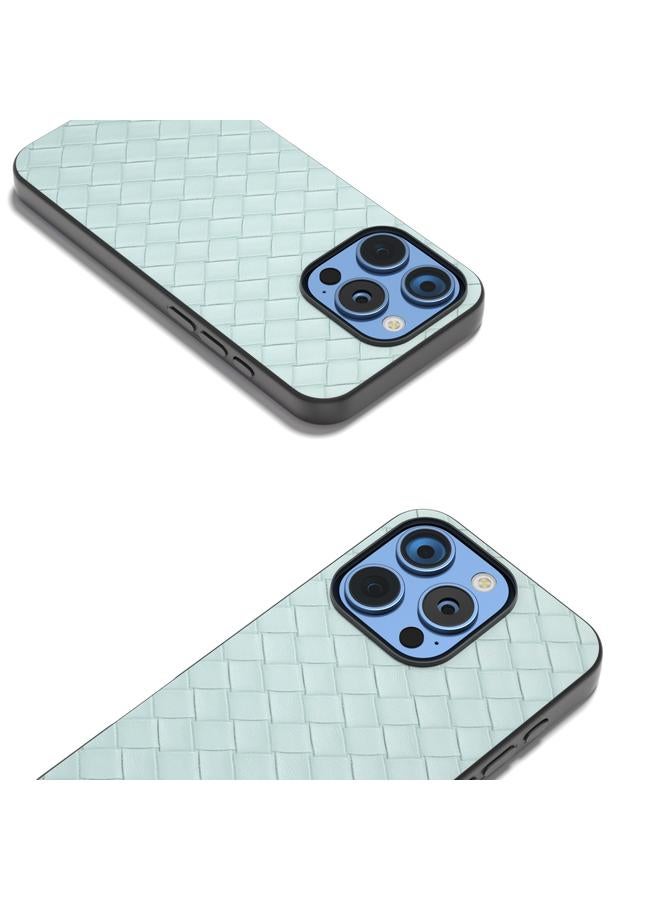 S-TOP Case For iPhone 16 Pro Black Frame Woven Texture PU Phone Case - Image 3