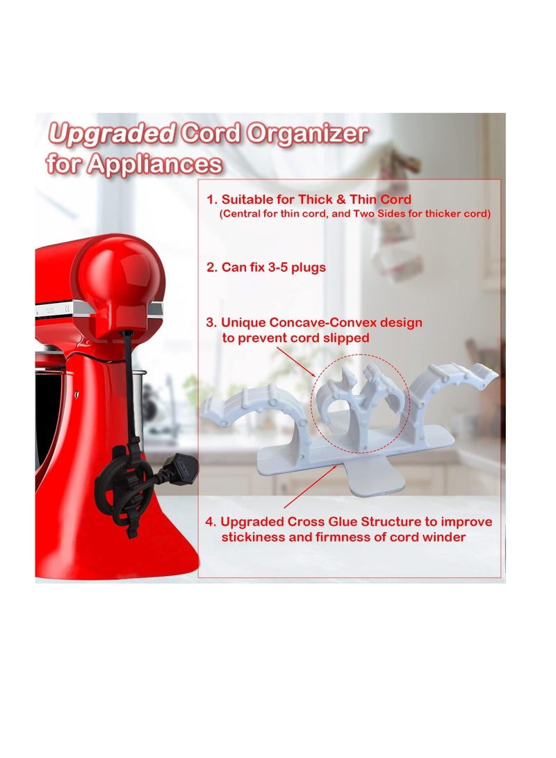 SYOSI Cord Organizer for Appliances, Upgraded 12 Pcs Cord Keeper, Appliance Cord Winder Wrapper Cord Holder, Cord Keeper on Stand Mixer, Blender, Coffee Maker, Pressure Cooker, 3 Colors  - Image 2