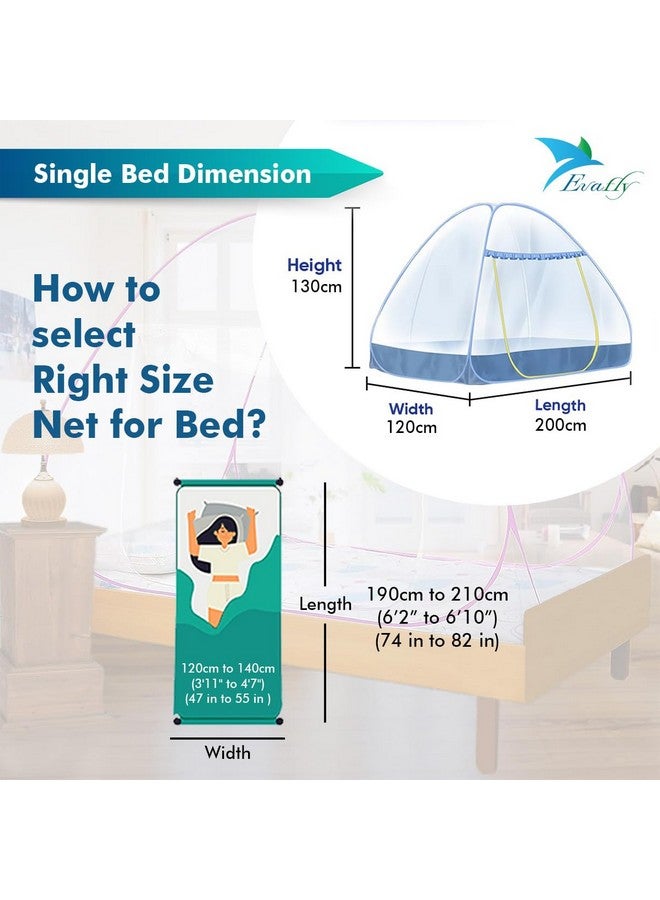 Evafly Evafly Mosquito Net for Single Bed | Heart Design (Limited Edition) | Foldable Machardani | Polyester 28GSM Strong Net | PVC Coated Corrosion Resistant Steel Wire - Pink - Image 3