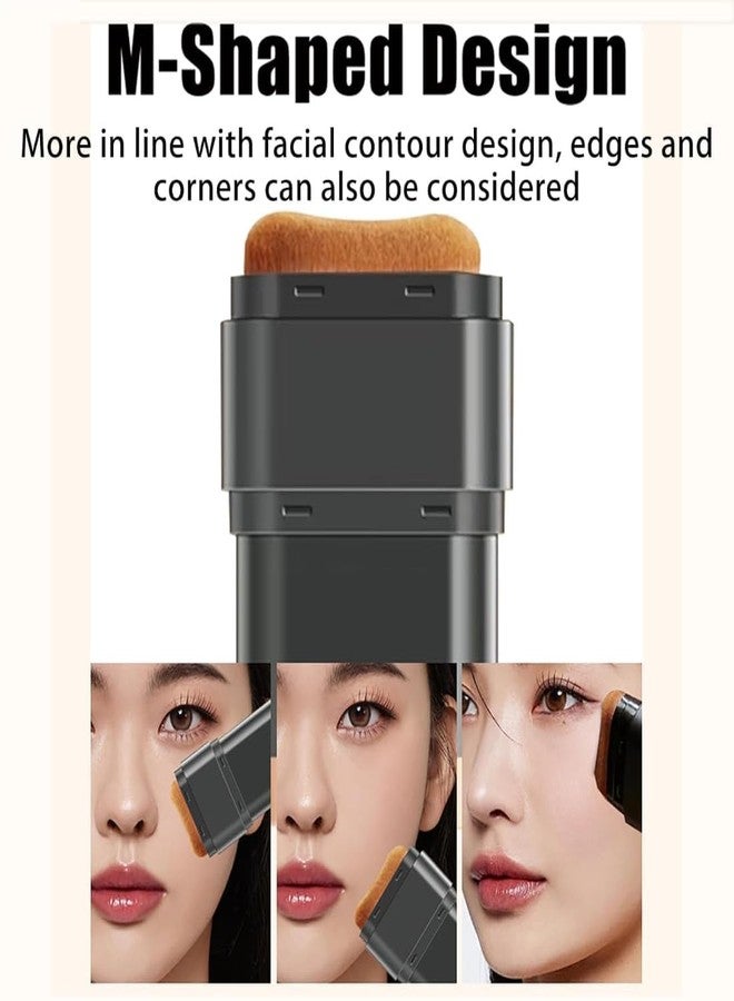 GOMNIK 2 in 1 Korean Anti-Wrinkle Foundation Stick with Brush | Flawless Eraser Double Head Face Makeup | Waterproof Traceless Long-Lasting Repair | Pack of 1 - Image 2