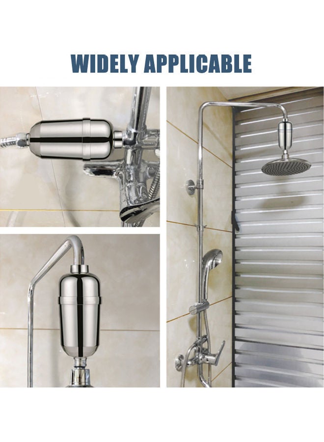 15 Stage High Output Shower Head Filter Silver/White 18 x 7 x 7cm - Image 5