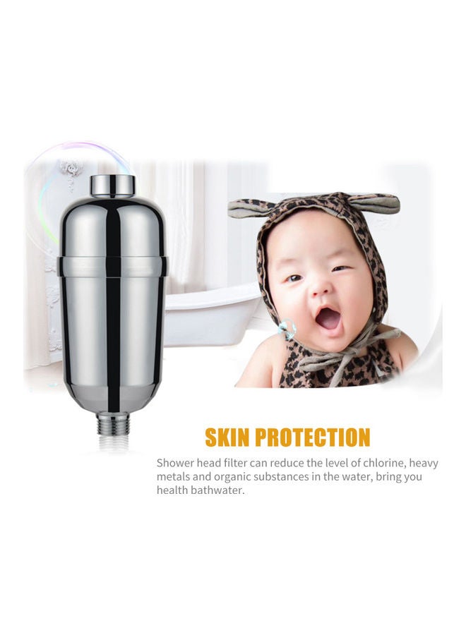 15 Stage High Output Shower Head Filter Silver/White 18 x 7 x 7cm - Image 3