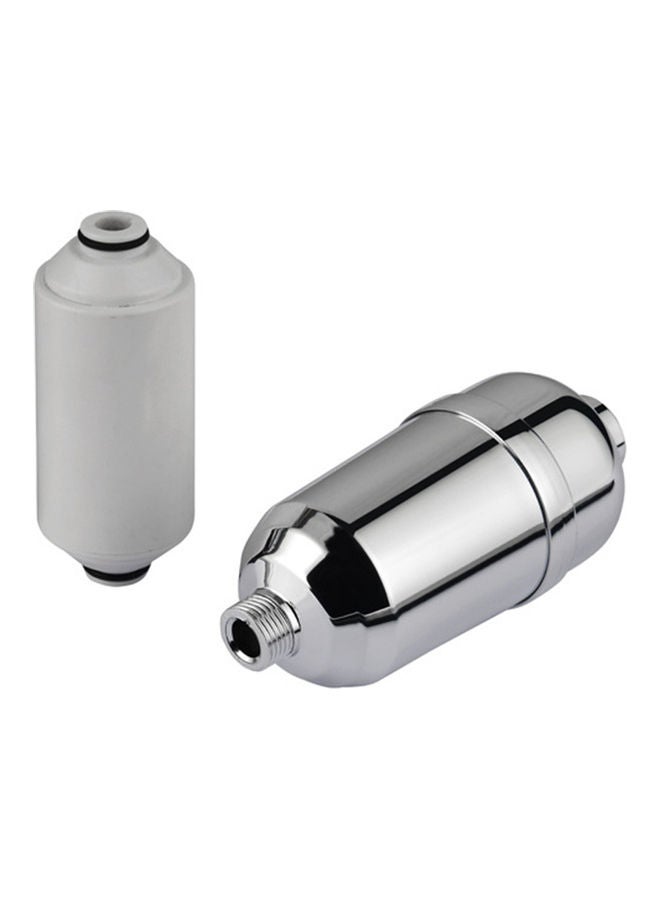 15 Stage High Output Shower Head Filter Silver/White 18 x 7 x 7cm - Image 1