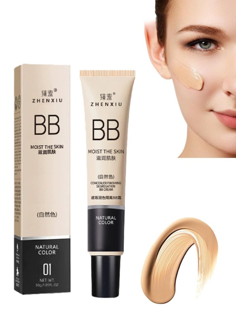 ZHENXIU BB Moist The Skin Hydrating BB Cream Foundation,Full-Coverage, Long-Lasting for All Skin Types – Medium, Light 30g - Image 1