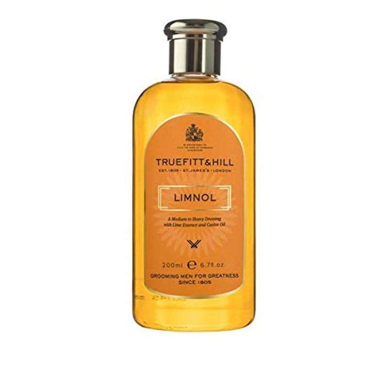 Truefitt & Hill Limnol, Traditional Hair Dressing for Heavy Hold, Citrus Oil Promotes Healthy Scalp and Natural Sheen, Nourishes and Moisturizes Hair, Designed for Thick Wavy or Curly Hair- 6.7 oz.