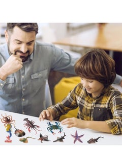 Sienon Ocean Sea Animals Toys Figures 10Pcs Large Plastic Sea Creature Toys Ocean Animals Figurines Sea Horse Starfish Crab Lobster Octopus Devilfish Rays Under The Sea Life Figures Cake Toppers Decoration  - Image 4