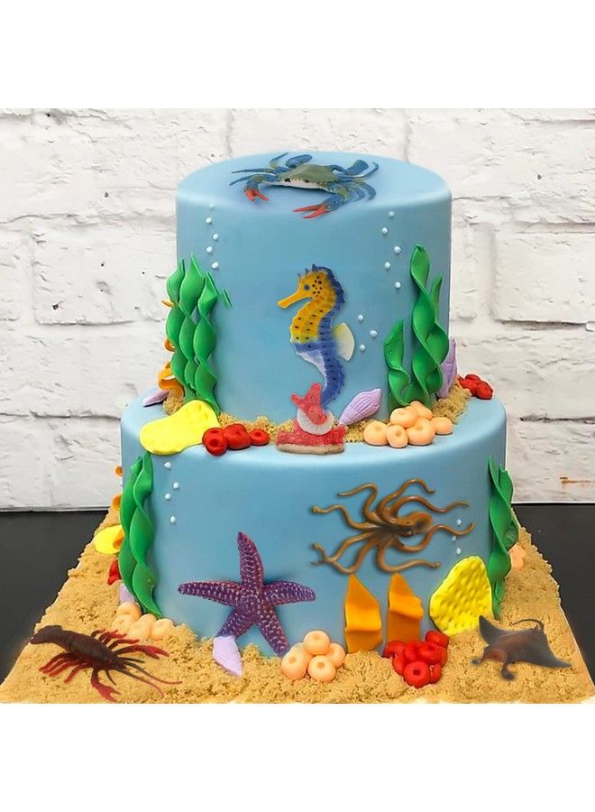 Sienon Ocean Sea Animals Toys Figures 10Pcs Large Plastic Sea Creature Toys Ocean Animals Figurines Sea Horse Starfish Crab Lobster Octopus Devilfish Rays Under The Sea Life Figures Cake Toppers Decoration - Image 5