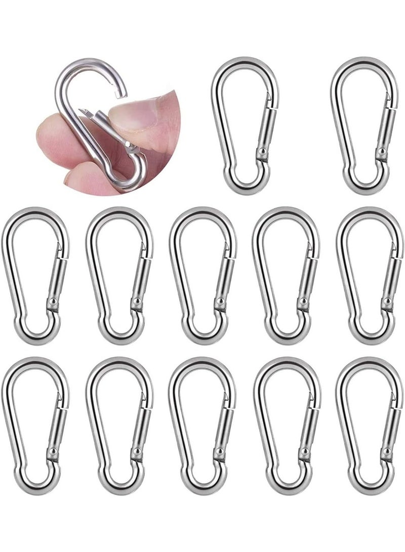 CLENEA M4 Carabiner Clip Hook, Heavy Duty Spring Snap, Safe and Durable, Not Easy To Damage, Not Easy To Break, Easy To Use, Can Be Used for Camping, Fishing, Hammock, Dog Leash, Etc, 12 Pieces - Image 1
