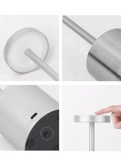 HOCC Touch Sensor Indoor Outdoor cordless Table Lamp 6000mAh Battery Operated Silver  - Image 3