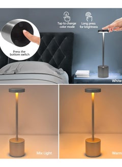 HOCC Touch Sensor Indoor Outdoor cordless Table Lamp 6000mAh Battery Operated Silver  - Image 4