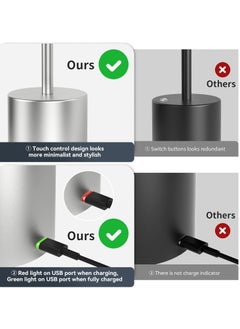HOCC Touch Sensor Indoor Outdoor cordless Table Lamp 6000mAh Battery Operated Silver  - Image 5