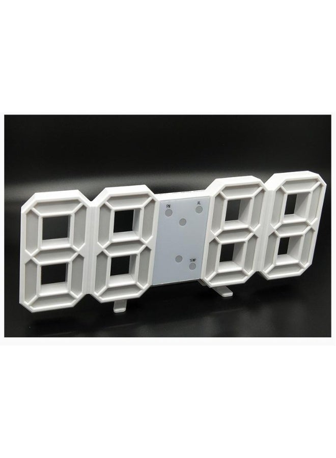 ساعة رقمية ذكية بتقنية 3D مع منبه، ساعة إلكترونية لتعليقها على الحائط في غرفة المعيشة، ساعة لعرض درجة الحرارة الداخلية - Image 4