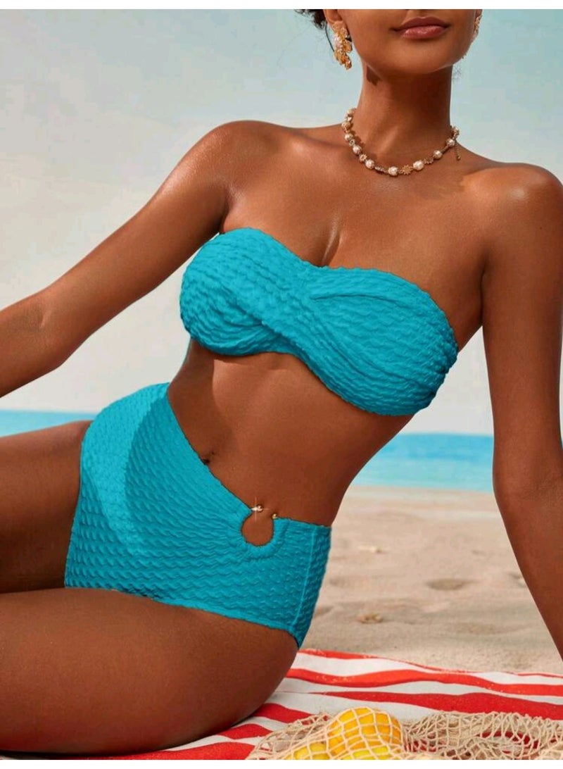 SHEIN Swim Fashionable Tankini Swimsuit Set, Suitable For Summer - Image 5