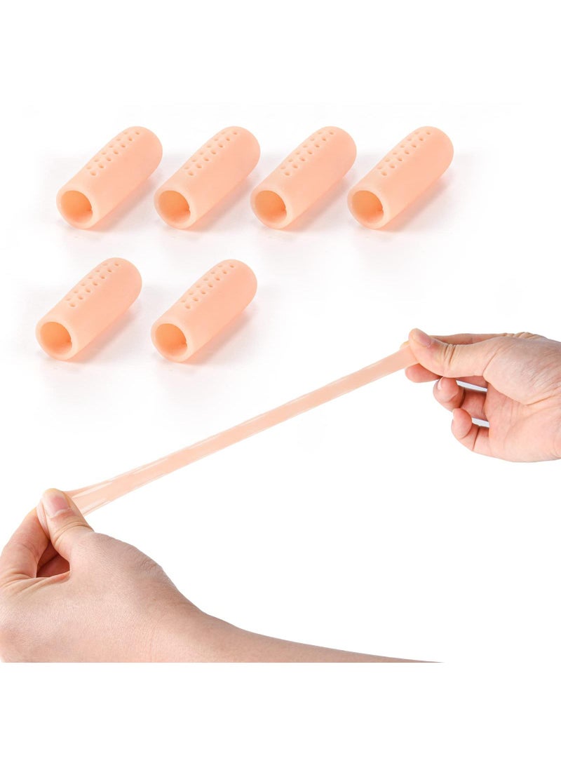 Sweet seven 12 قطعة من غلاف الأصابع من هلام السيليكون - أكمام أصابع قابلة للتنفس لالتهاب الجلد الإكزيمي، التشققات، والتهاب المفاصل - واقيات أصابع مع ثقب - 2 لون - Image 4
