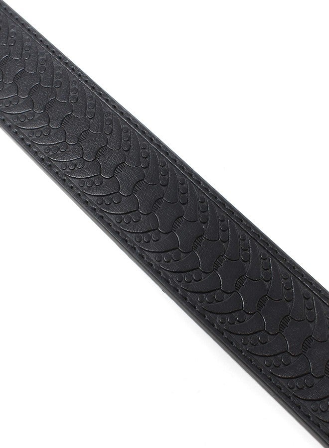 BC Belts حزام جلدي من بي سي بيلتس بنقشة قرن غربي بارزة، عرضه 1.5 بوصة، مزود بأزرار كبس (أسود - مقاس XXL) - Image 4