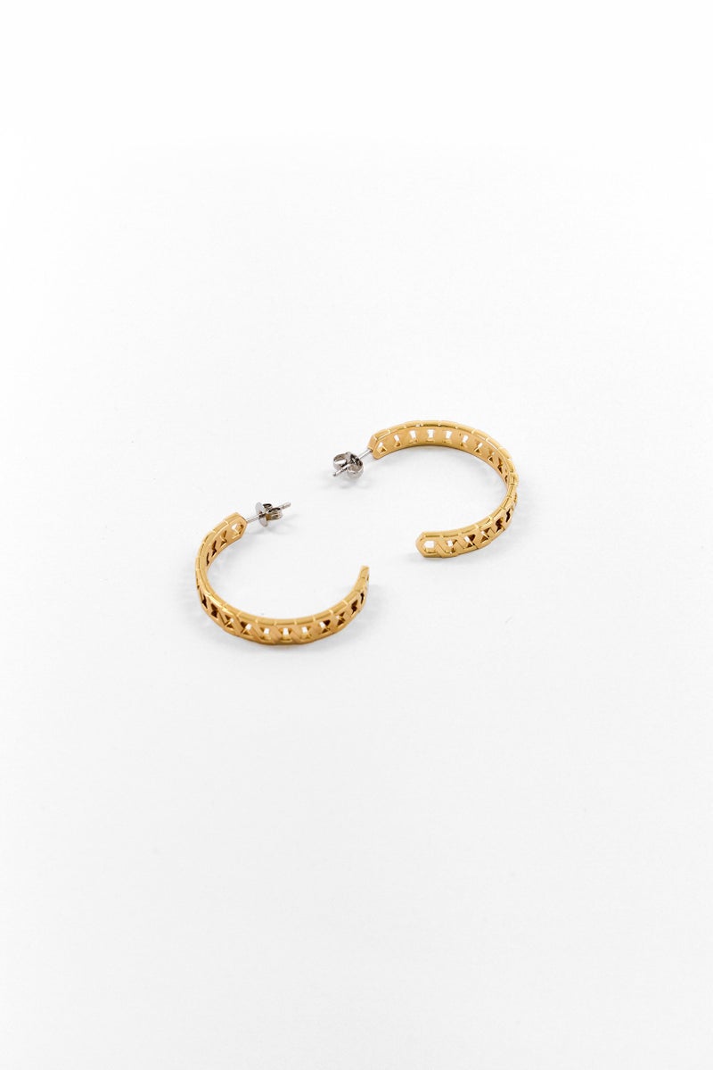 OLIVIA BURTON Women Stainless Steel Hoop Earrings, Gold  - Image 1