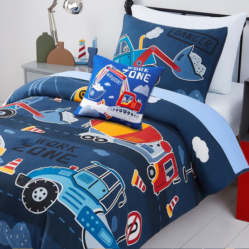 Kaleido Space Kids Comforter Set Twin Size for Boys, Glow in The Dark Truck Bedding Set 1 Comforter, 1 Decor Pillow, 1 Pillow Shams - Image 3