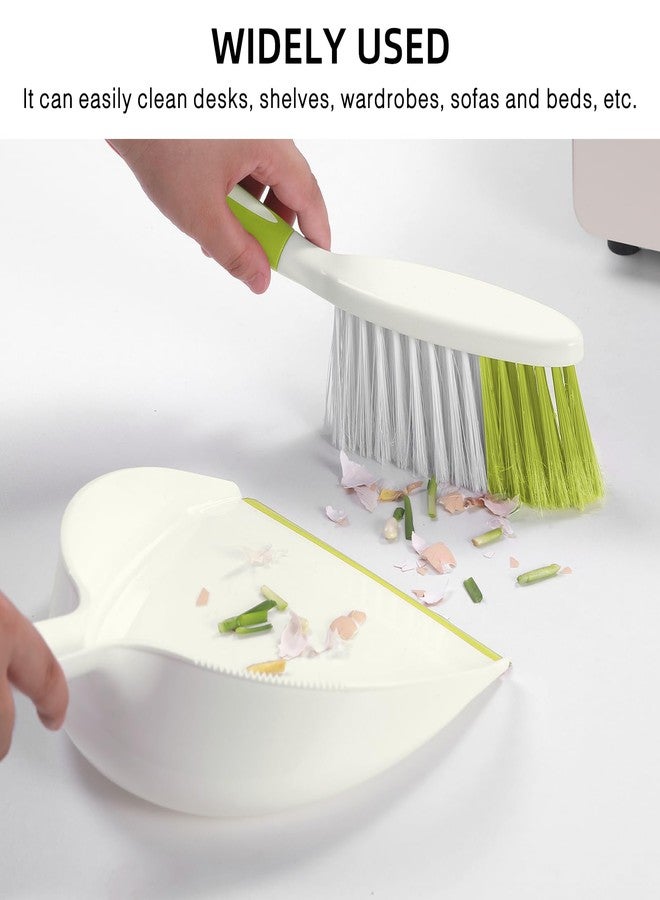 NACENA Dust Pan and Brush Set, Large Hand Broom and Dustpan Set Large Brush and Dustpan Set for Camping Broom and Dustpan Combo for Daily Cleaning Pet Hair Office Home Car, Yellow & Green - Image 4