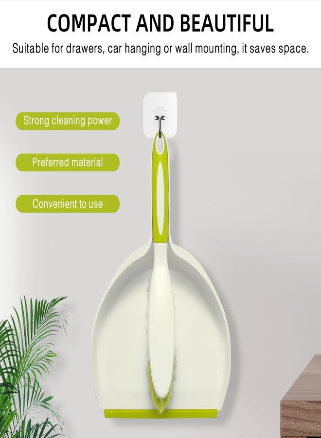 NACENA Dust Pan and Brush Set, Large Hand Broom and Dustpan Set Large Brush and Dustpan Set for Camping Broom and Dustpan Combo for Daily Cleaning Pet Hair Office Home Car, Yellow & Green - Image 5