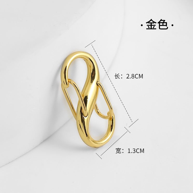 Mahjong Bag Chain Extender Camellia Shoulder Strap Gold 2.8cm [suitable for Gap chain]] 