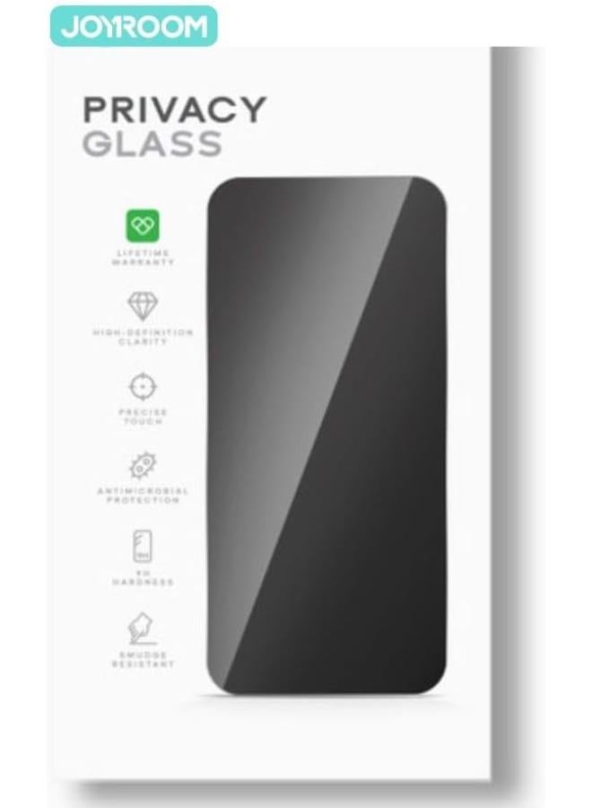 جوي روم 2.5D Full‑Screen Privacy & Dust‑Resistant Tempered Glass Protector For Iphone 14pro & Iphone 15 & Iphone 16 black - Image 4
