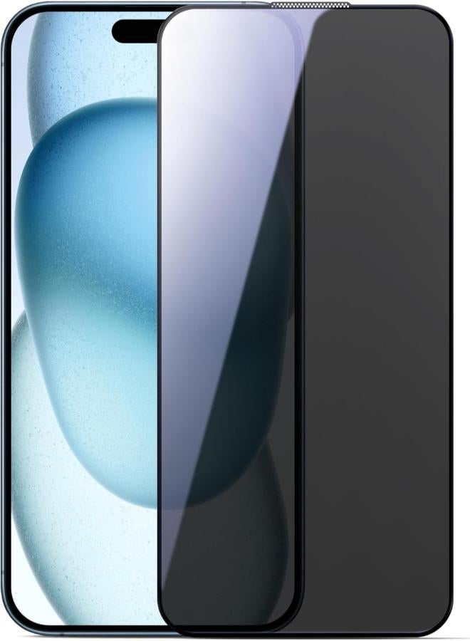 جوي روم 2.5D Full‑Screen Privacy & Dust‑Resistant Tempered Glass Protector For Iphone 14pro & Iphone 15 & Iphone 16 black - Image 1