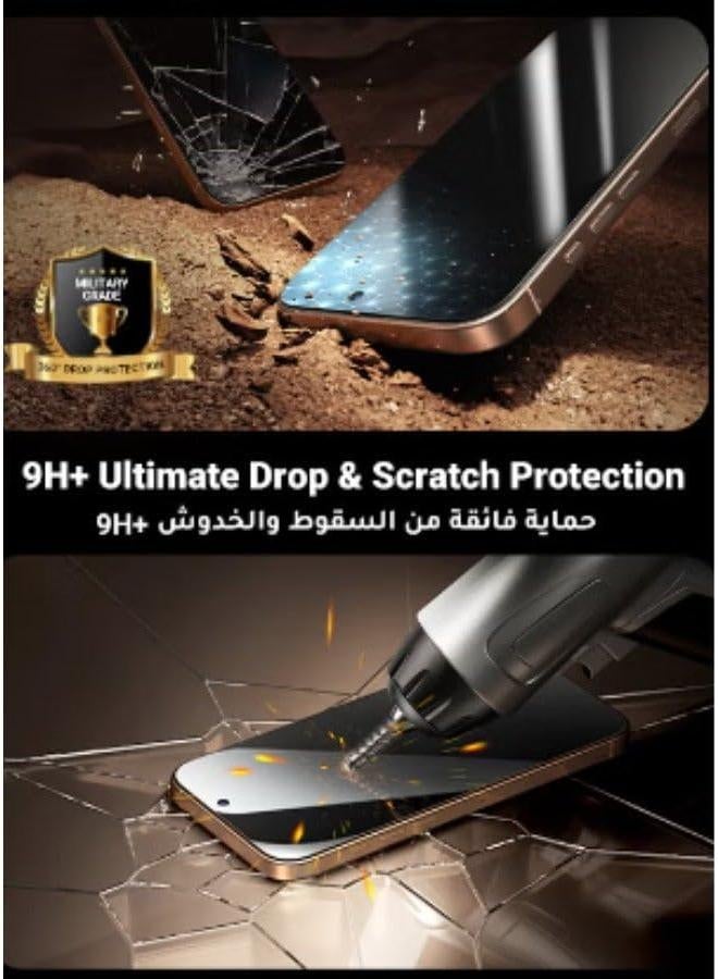 جوي روم 2.5D Full‑Screen Privacy & Dust‑Resistant Tempered Glass Protector For Iphone 14pro & Iphone 15 & Iphone 16 black - Image 3