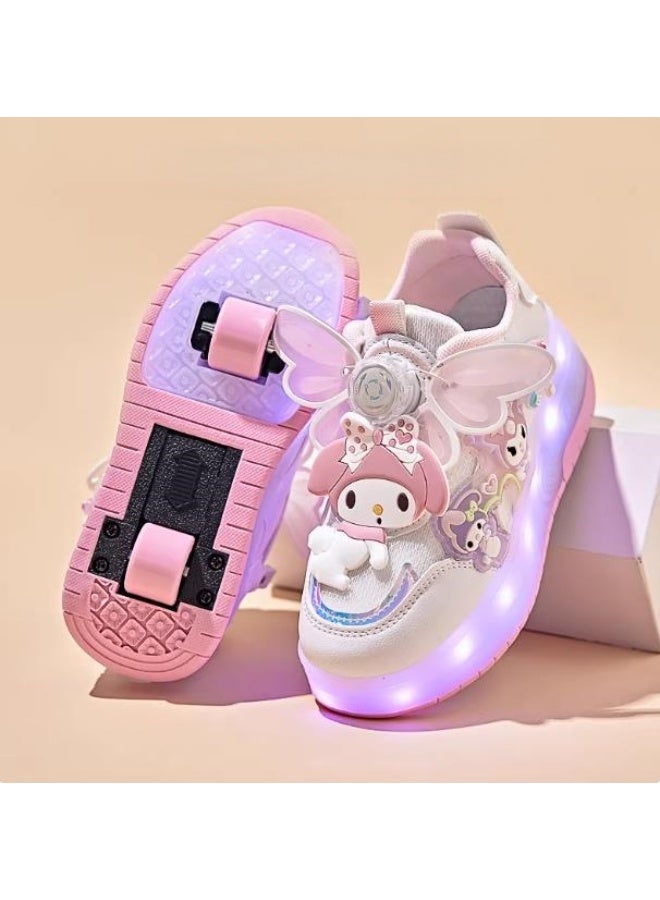 (نموذج جديد مع الأجنحة) حلو و عصري Roller Skates مع أضواء لامعة لأزواج التزلج على الجليد للأطفال - Image 1