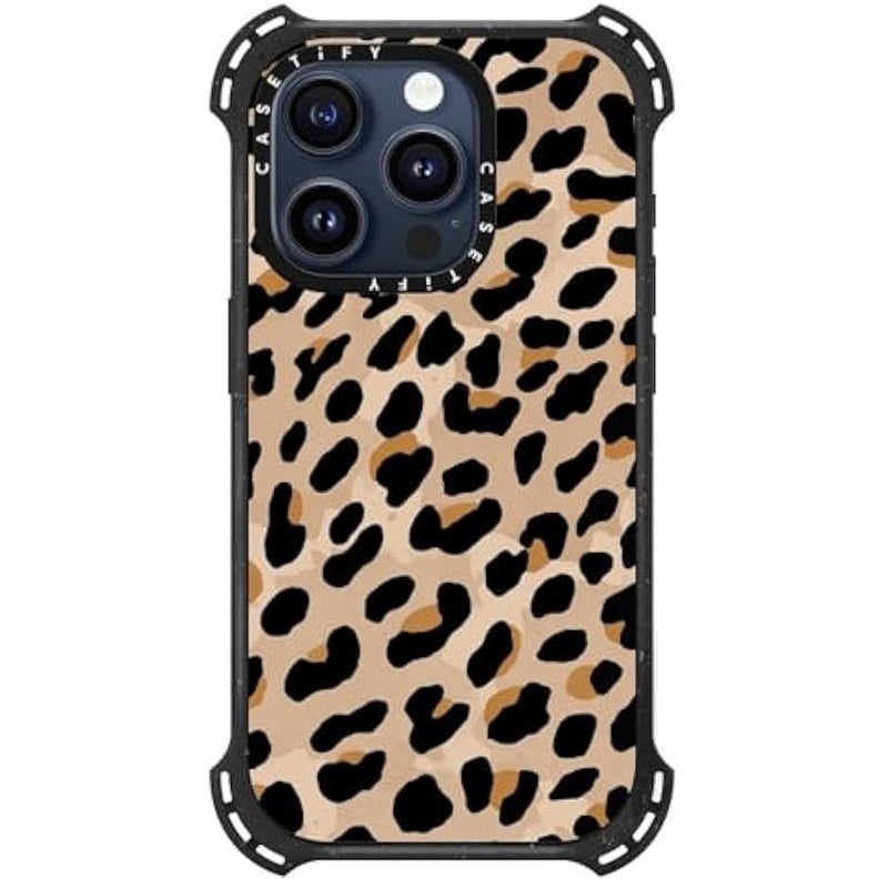 Casetify Bounce iPhone 15 Pro Case 【6X Military Grade Drop Tested / 21.3ft Drop Protection/Compatible with Magsafe】 - Leopard Print - Triple Black - Image 2