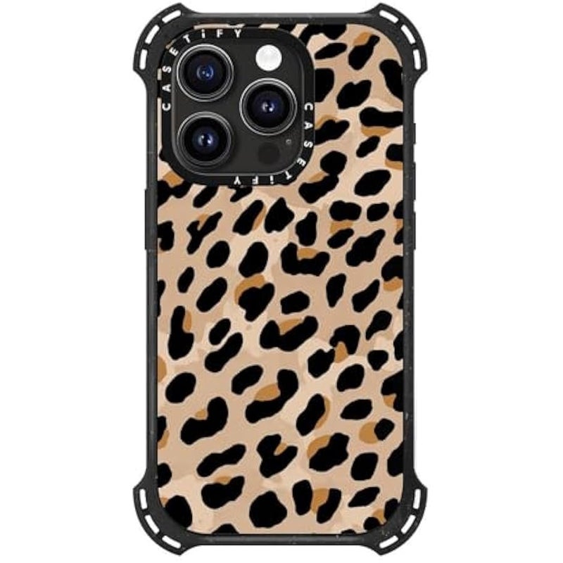 Casetify Bounce iPhone 15 Pro Case 【6X Military Grade Drop Tested / 21.3ft Drop Protection/Compatible with Magsafe】 - Leopard Print - Triple Black - Image 4