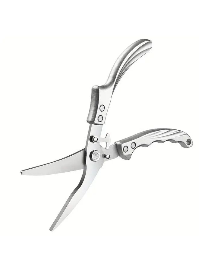 Red Detachable Chicken Bone Scissors Heavy Duty Professional Poultry Shears Kitchen Meat Cutter Sharp Stainless Steel Blade Non Slip Red Aluminum Handle Commercial Home Chef Use Food Safe Ergonomic Durable Bone Cutting Tool - Image 5