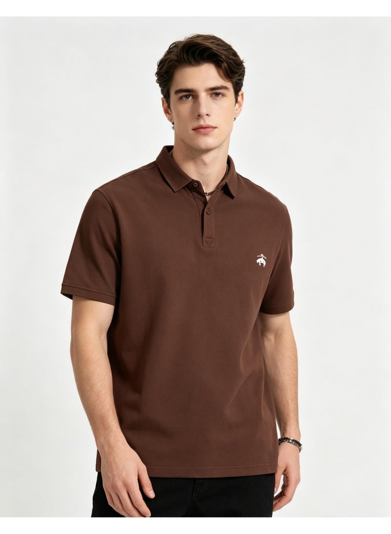 روكس براذرز Brooks Brothers قميص Polo العام للرجال والنساء ، مع العنق الكلاسيكي ، نسيج اللؤلؤ النافذ ، أكمام قصيرة عارضة. - Image 5