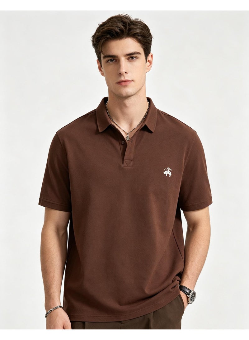 روكس براذرز Brooks Brothers قميص Polo العام للرجال والنساء ، مع العنق الكلاسيكي ، نسيج اللؤلؤ النافذ ، أكمام قصيرة عارضة. - Image 4