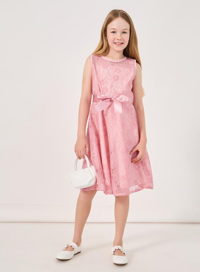 ستايلي فستان بحزام دانتيل - Image 1