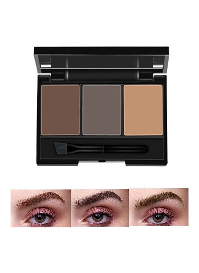 Myonly - Eyebrow Powder 3-Color Styling Kit-Natural Long Lasting Eyebrow Powder with Brushes Waterproof Sweat Proof Smudge Proof Fine Powder Easy to Use Multi Use Natural Brow Makeup to Create 3D Look(#02) - Image 1