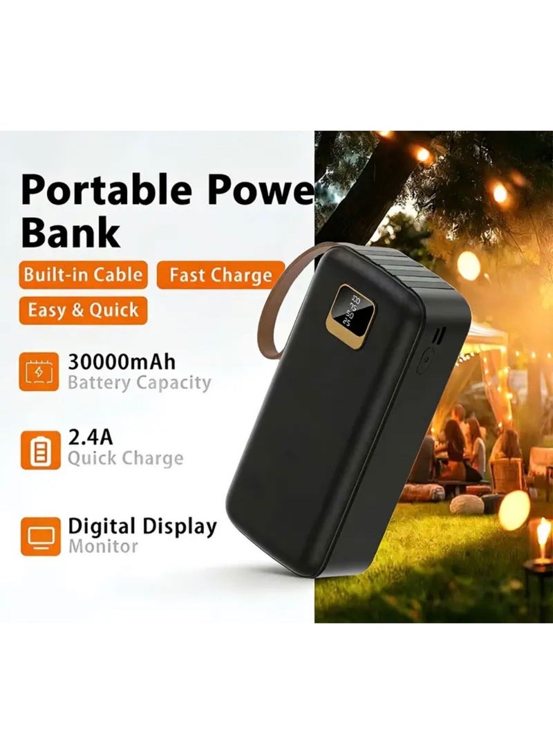 Fonemi DFONEMI P14 30000mAh Power Bank with Built in 4 Cables & LED Display - Image 2