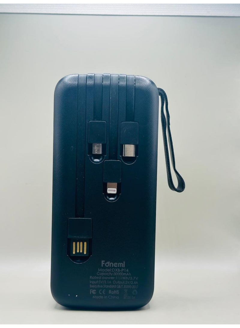 Fonemi DFONEMI P14 30000mAh Power Bank with Built in 4 Cables & LED Display - Image 5
