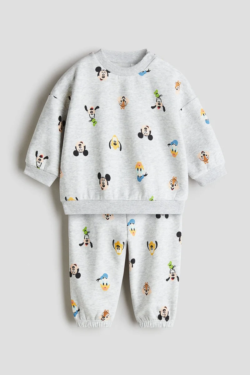 H&M 2-piece printed sweatshirt set