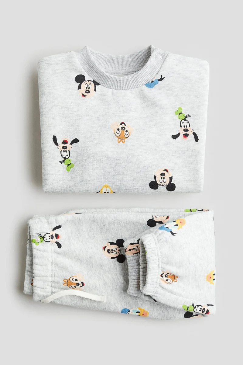 H&M 2-piece printed sweatshirt set