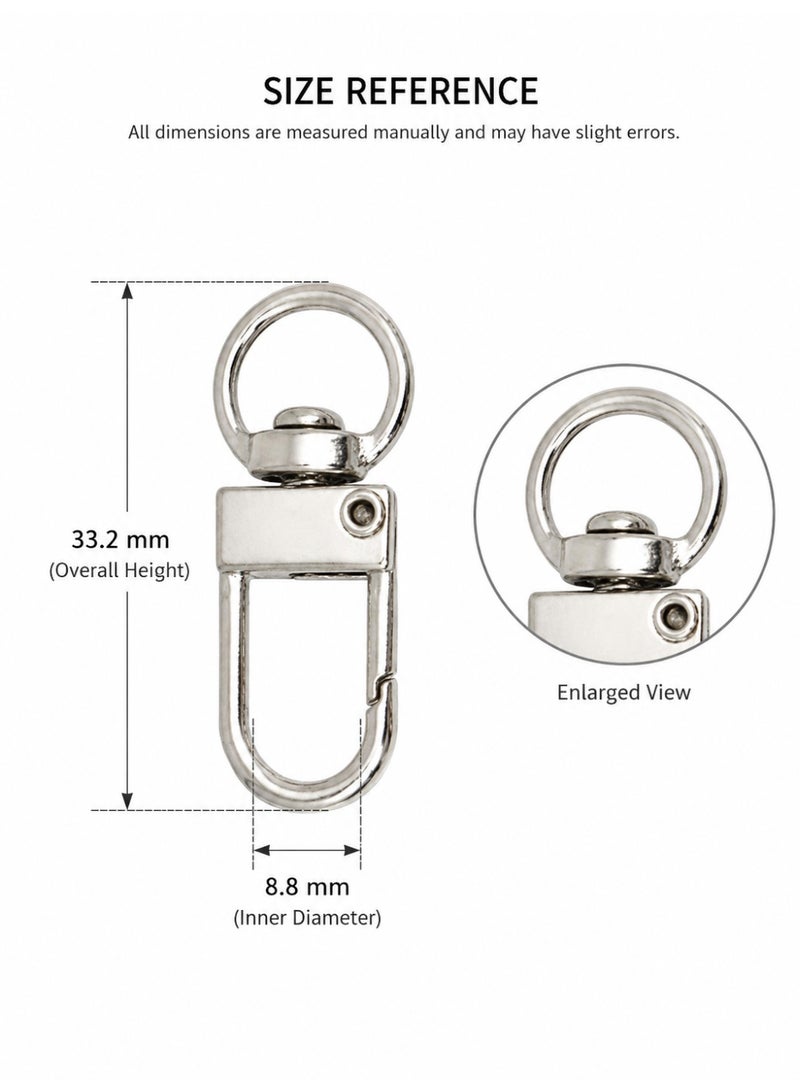 2PCS Silvery Swivel Snap Hooks for Bags Keychains and DIY Straps - Image 4