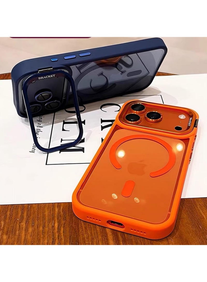 X-level Case for iPhone 17 Pro Max,Metal Stand & Camera Frame Cover Magnetic Charging Compatible, Aesthetic & Durable Protective Cover Mobiles & Accessories Blue - Image 4