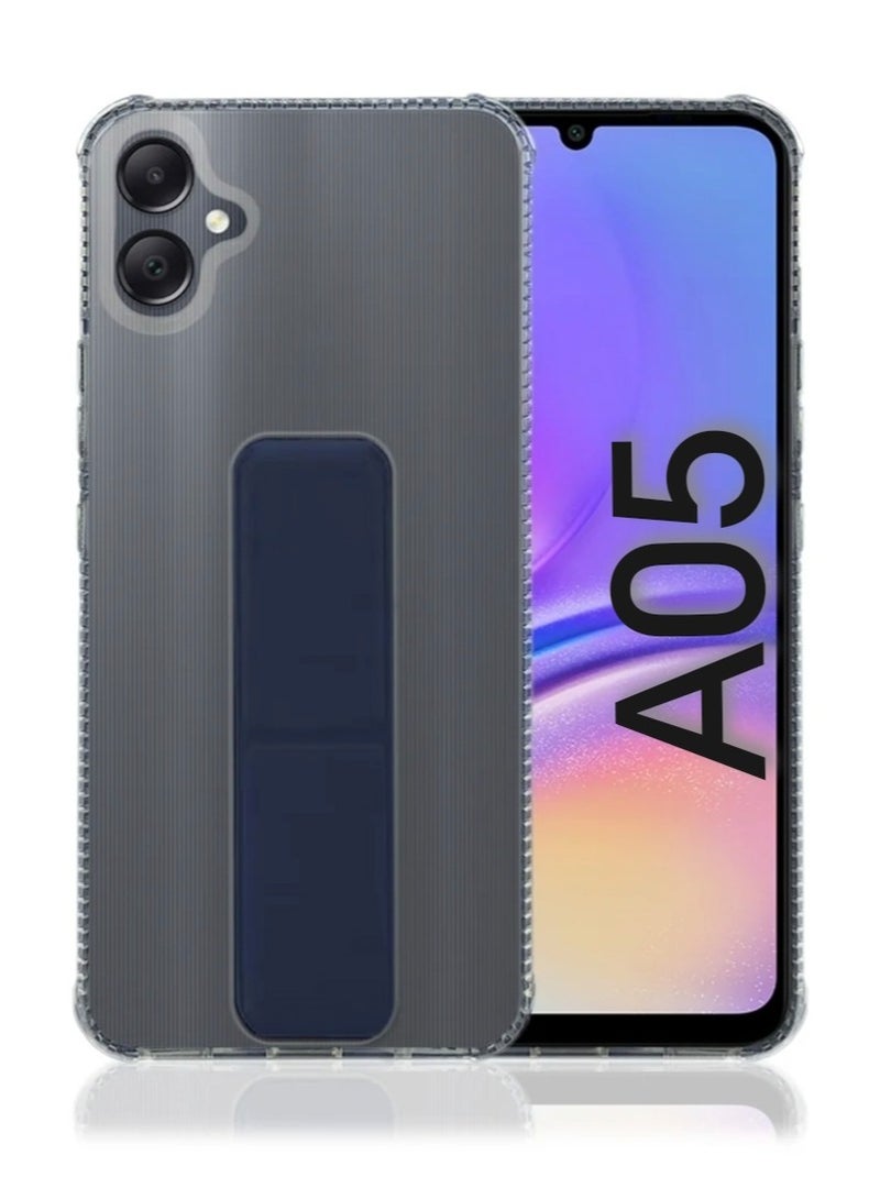 ARMOR Case Cover For Samsung Galaxy A05 With Magnetic Hand Grip 3 in 1 Clear / Blue  - Image 1